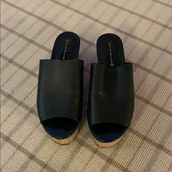 Steven leather wedge slides with cork bottoms - Picture 2 of 5